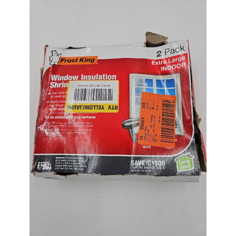 Frost King 62 in. x 210 in. Extra-Large Shrink Window Film Insulation - 2 Pack